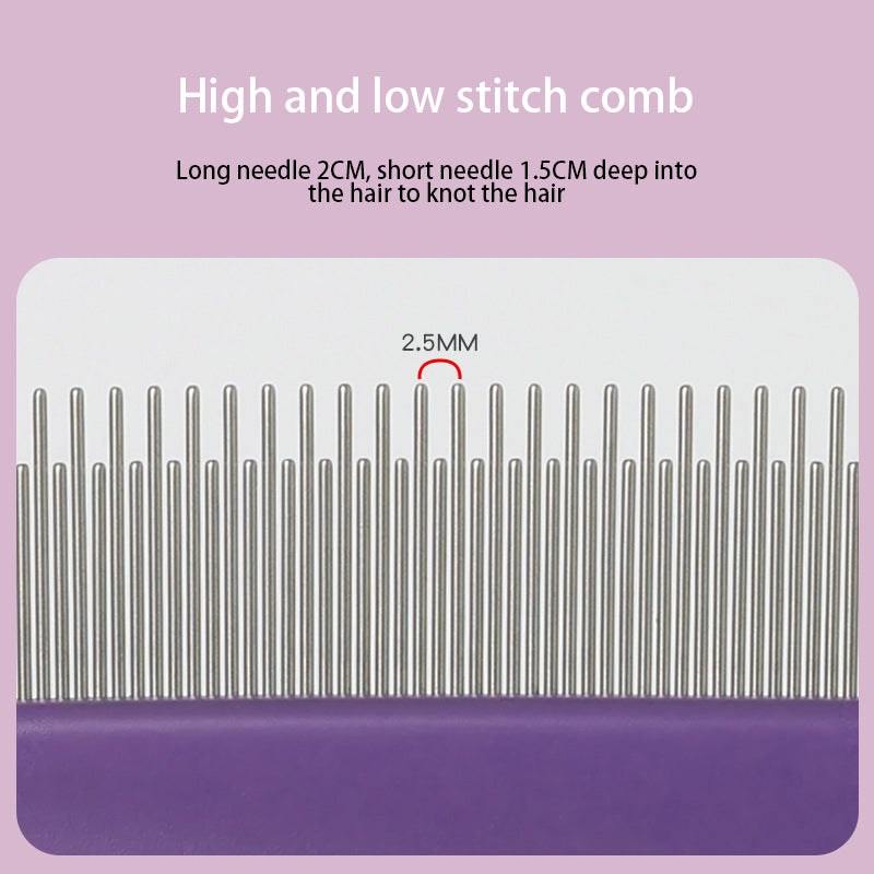 Pet Comb High and Low Needle Hair Removal Flea Comb Comb Comb Cat Dog Long and Short Needle Open Knot Beauty Comb