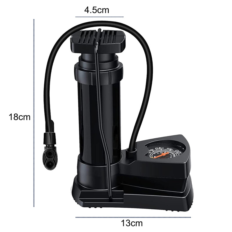 Bike Floor Pump Portable Anti-Slip Tyre Inflator with Pressure Gauge_1