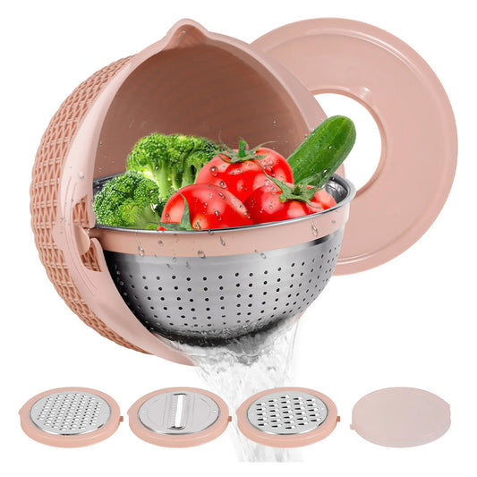 4-in-1 Stainless Steel Colander Set Versatile Kitchen Strainer_0