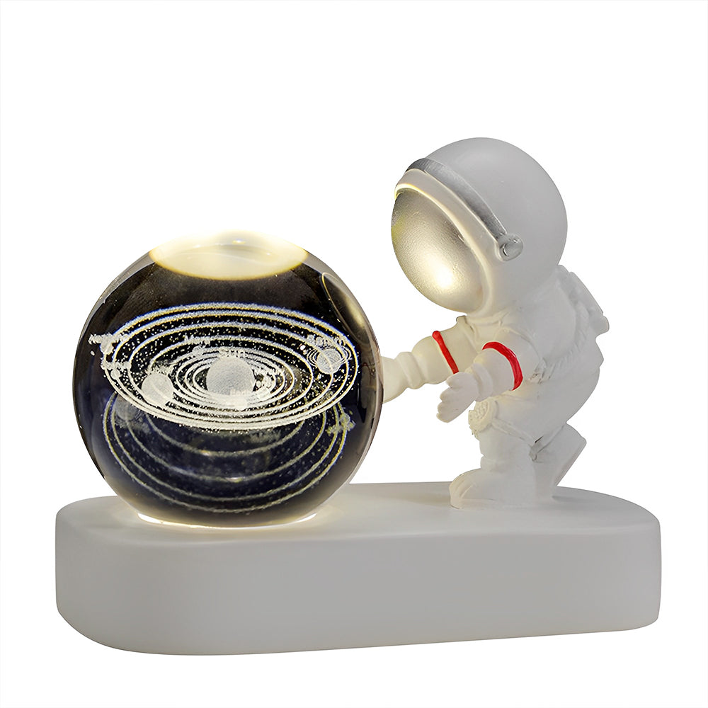 Astronaut 3D Crystal Ball Night Light for Home Décor - USB Plugged In_2