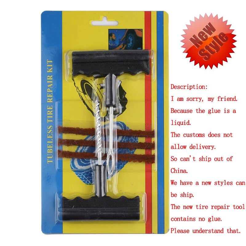 Car Tire Repair Tool Kit For Tubeless Emergency Tyre Fast Puncture Plug Repair Block Air Leaking For Car/Truck/Motobike