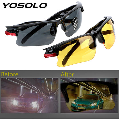 YOSOLO Car Night-Vision Glasses Driver Goggles Anti Glare Protective Gears Sunglasses Night Vision Driving Glasses Accessories