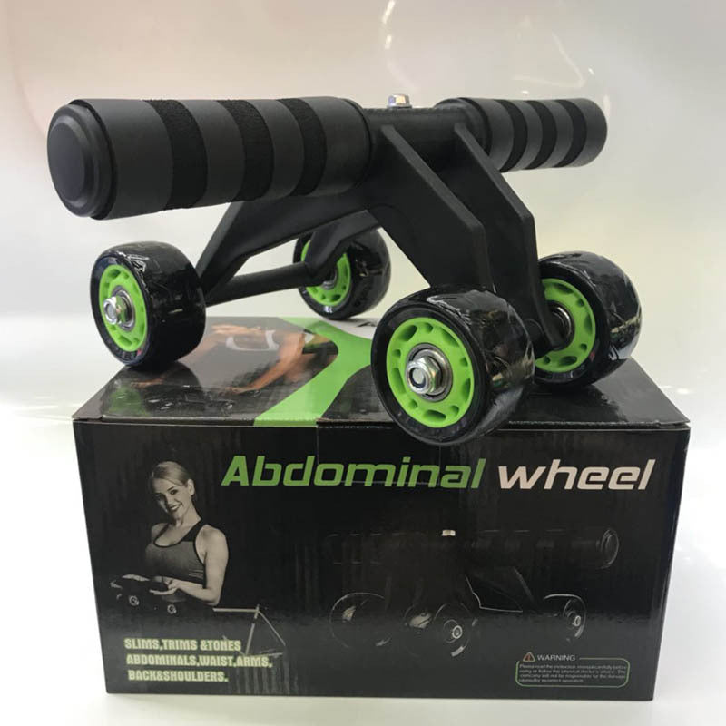 New Design Foldable Abs Plastic Abdominal 4 Wheel Exercise Wheel Abdominal Set Kit Gym Equipment