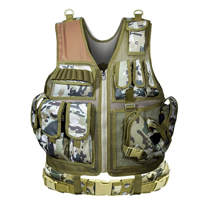 Wholesale Outdoor 6000D Nylon Multi-Pocket Gear Hunting Camouflage Breathable Training Equipment Tactical Grid Vest