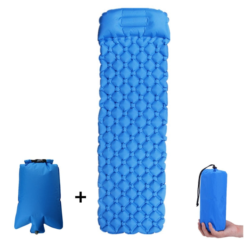 Outdoor Inflatable Sleeping Pad Inflatable Air Cushion Camping Mat with Pillow Air Mattress Sleeping Cushion Inflatable Sofa