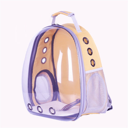 Transparent shell pet bag new fashion trend large capacity space cover cat bag panoramic dog backpack