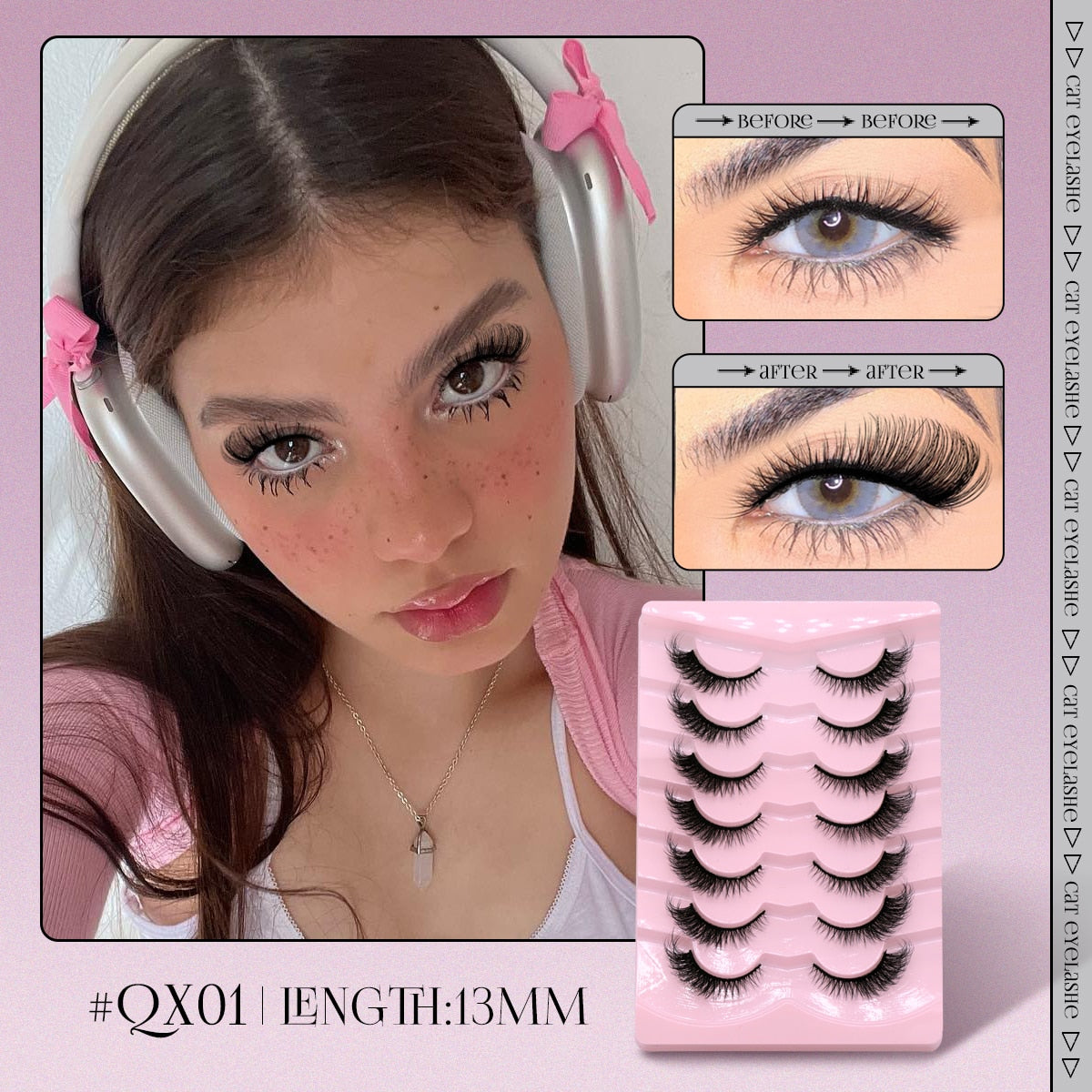 GROINNEYA Cat Eye Lashes Faux Mink Eyelashes