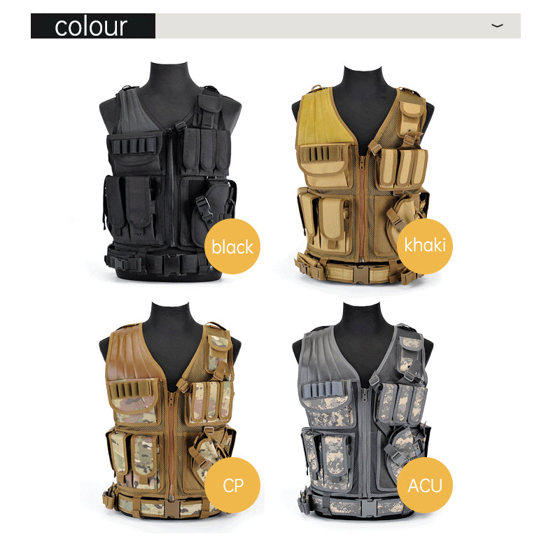 Wholesale Outdoor 6000D Nylon Multi-Pocket Gear Hunting Camouflage Breathable Training Equipment Tactical Grid Vest