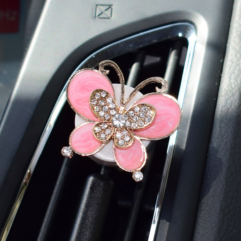 Colorful Butterfly Alloy Car Styling Air Freshener Car Air Condition Vents Decor Fashion Style Air Outlet Perfume