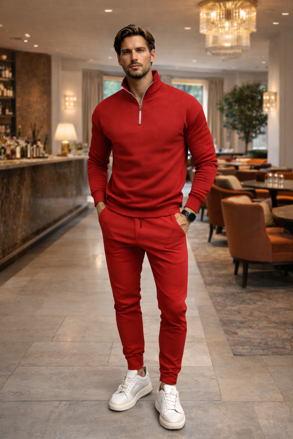 Zalantino Men’s Flex Set | Half-Zip Lounge