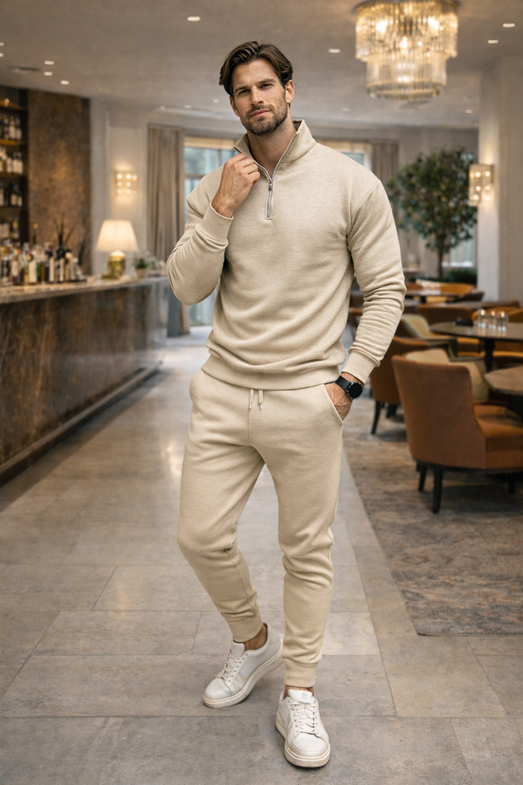 Zalantino Men’s Flex Set | Half-Zip Lounge