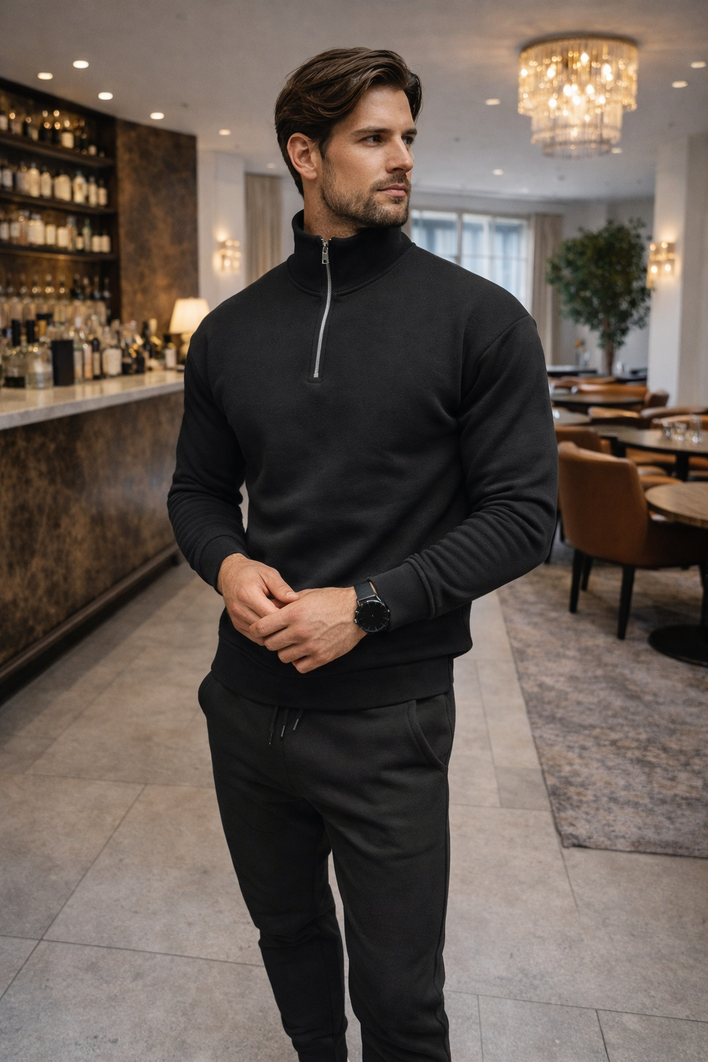 Zalantino Men’s Flex Set | Half-Zip Lounge