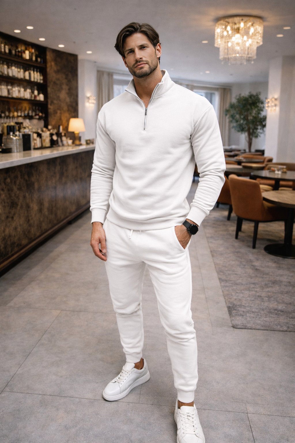 Zalantino Men’s Flex Set | Half-Zip Lounge