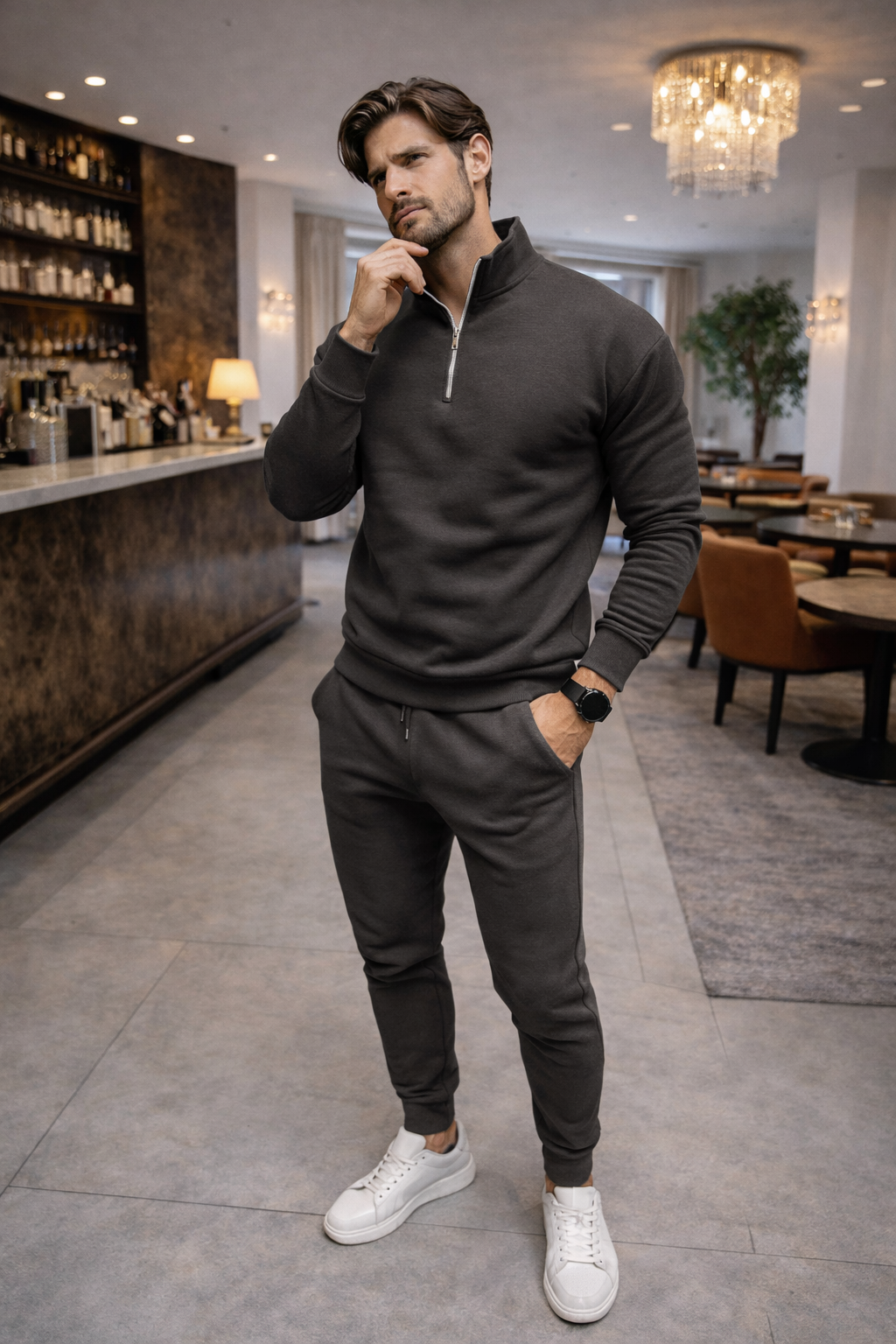 Zalantino Men’s Flex Set | Half-Zip Lounge