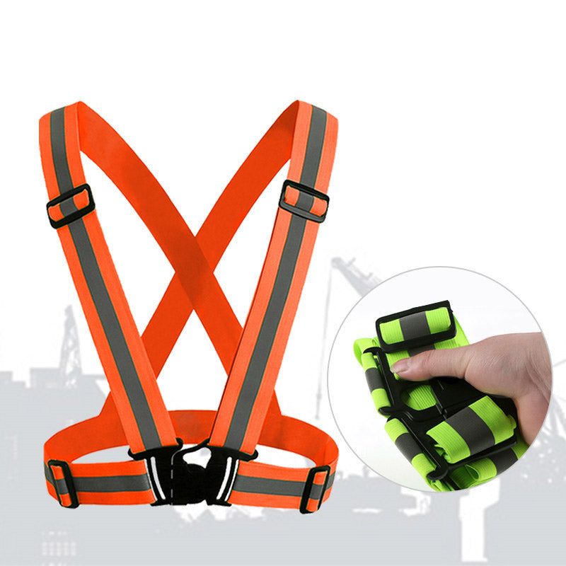 360 Degrees High Visibility Neon Safety Vest Reflective Belt Safety Vest Fit for Running Cycling Sports Outdoor Clothes