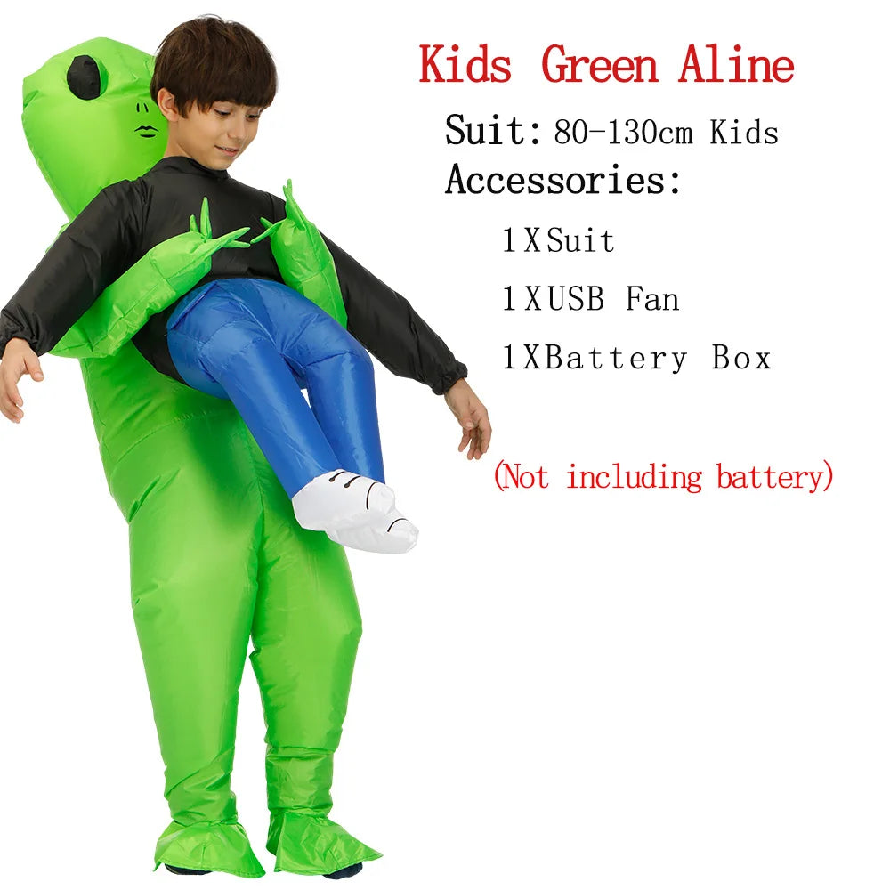 ET Alien inflatable suit Alien Monster Inflatable Costume Scary Green Alien Cosplay Costume For Adult  Party Festival Stage