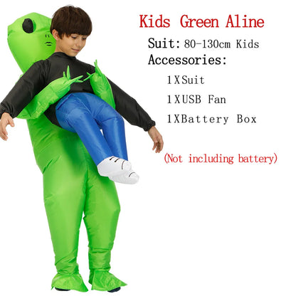 ET Alien inflatable suit Alien Monster Inflatable Costume Scary Green Alien Cosplay Costume For Adult  Party Festival Stage