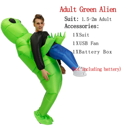 ET Alien inflatable suit Alien Monster Inflatable Costume Scary Green Alien Cosplay Costume For Adult  Party Festival Stage