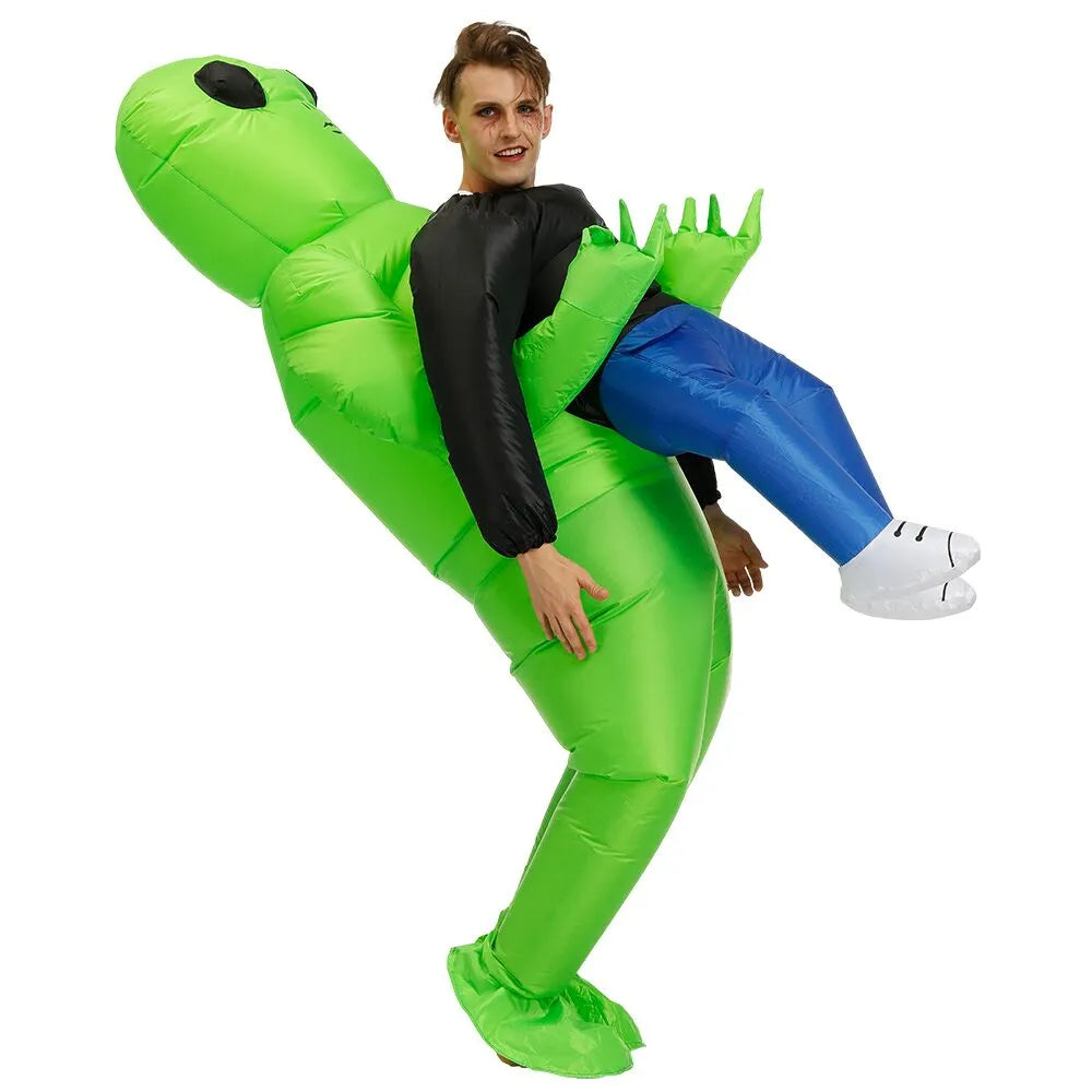 ET Alien inflatable suit Alien Monster Inflatable Costume Scary Green Alien Cosplay Costume For Adult  Party Festival Stage