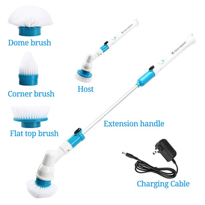 Turbo Scrub Cleaning Brush Cordless Chargeable Bathroom Cleaner with Extension Handle Adaptive Brush Tub