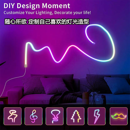 Graffiti Symphony LED Neon Light Strip Kit DIY Decoration Pickup Atmosphere Light RGB Light Strip Night Light Night Light