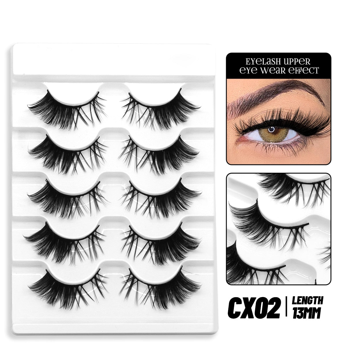 GROINNEYA Cat Eye Lashes Faux Mink Eyelashes