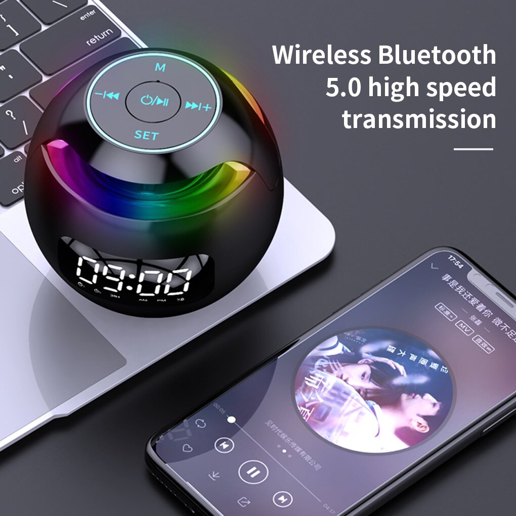 Colorful digital Clock with Bluetooth Speaker