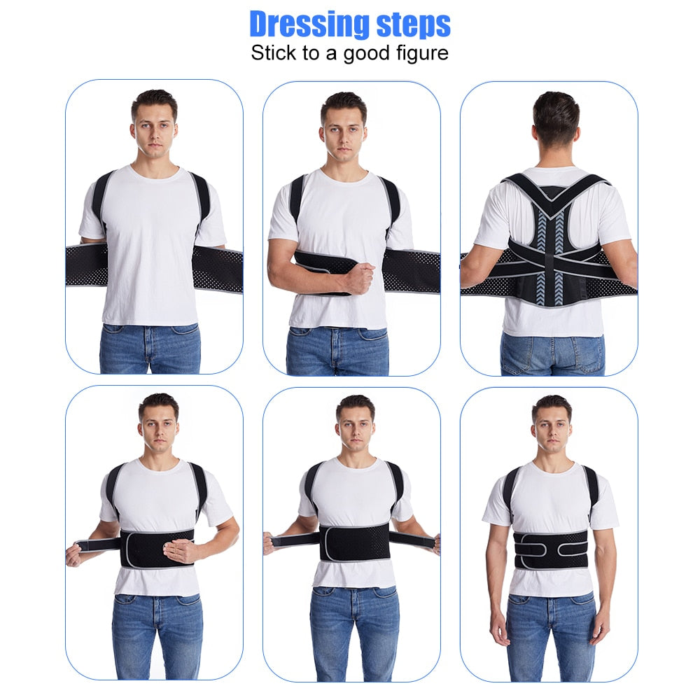 Support Belt Adjustable Corset Correction Body Improve with Plate