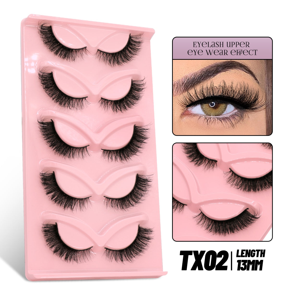 GROINNEYA Cat Eye Lashes Faux Mink Eyelashes