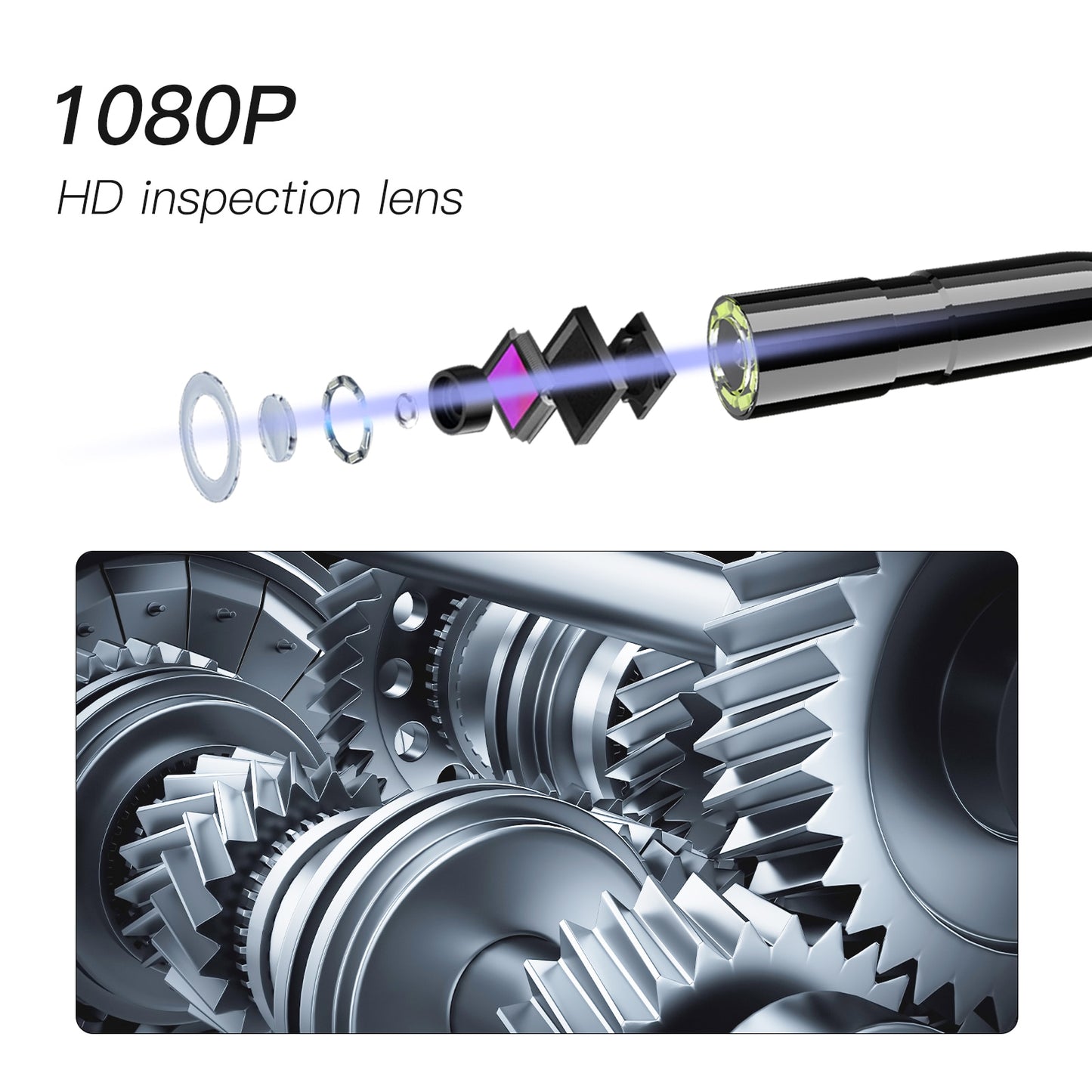 Industrial Endoscope Camera 2.8'' IPS Screen HD1080P