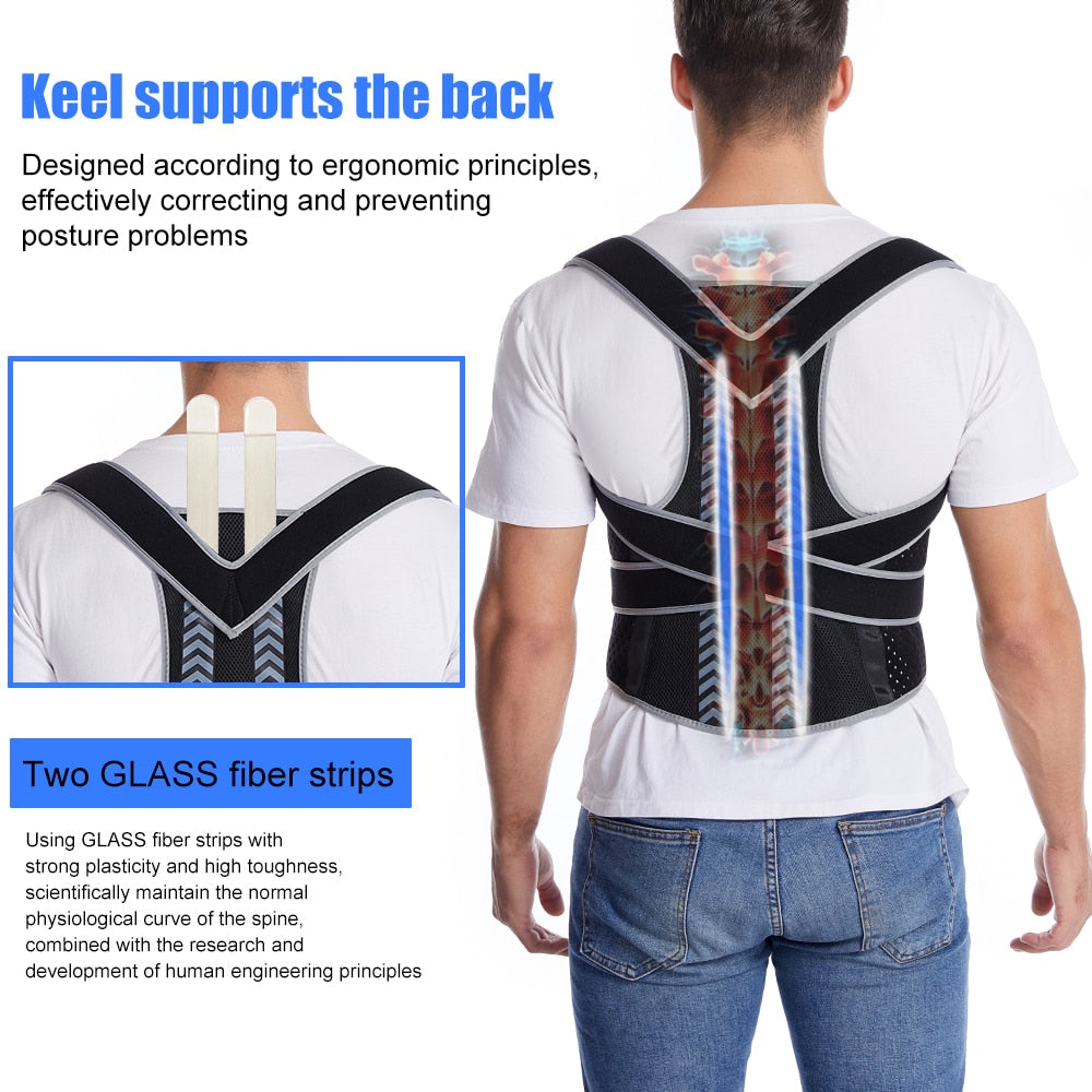 Support Belt Adjustable Corset Correction Body Improve with Plate