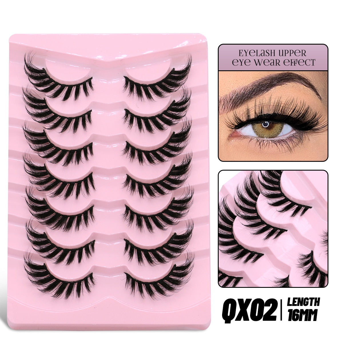 GROINNEYA Cat Eye Lashes Faux Mink Eyelashes