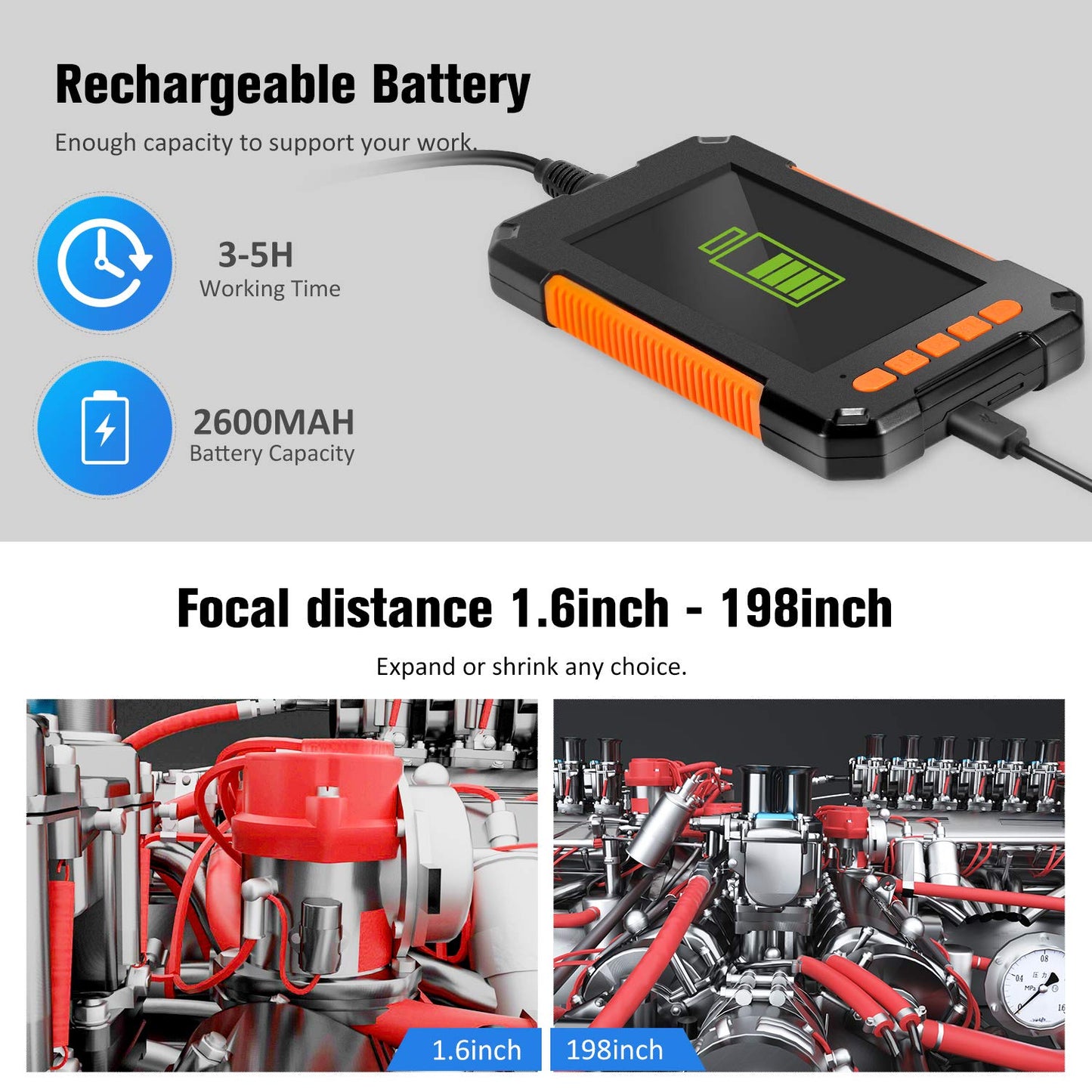 Industrial Endoscope Camera 1080P 4.3 Inch