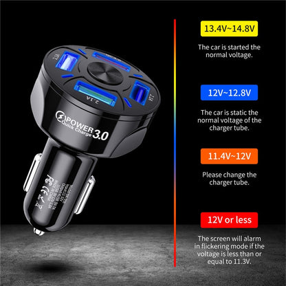 4 Ports USB Car Charge 48W Quick 7A Mini Fast Charging