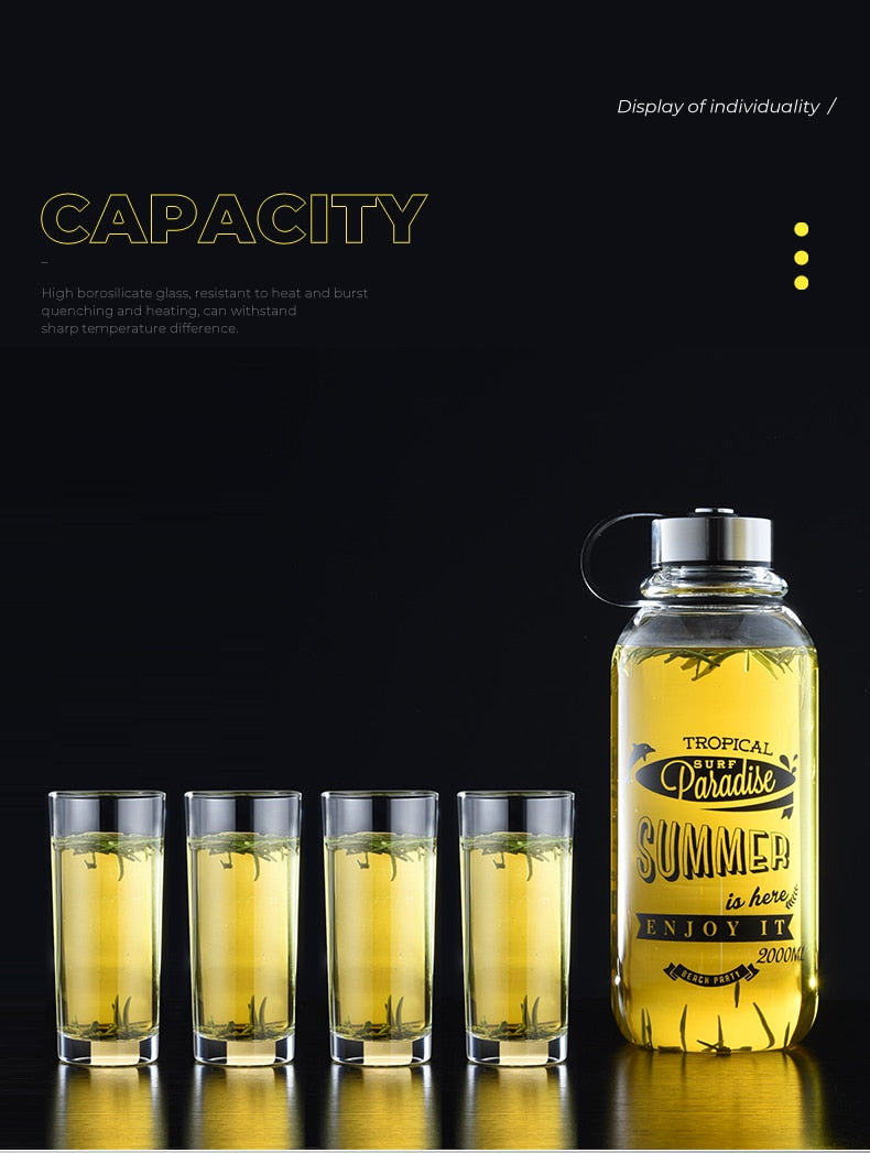 GIANXI Large Capacity Glass Water Bottles